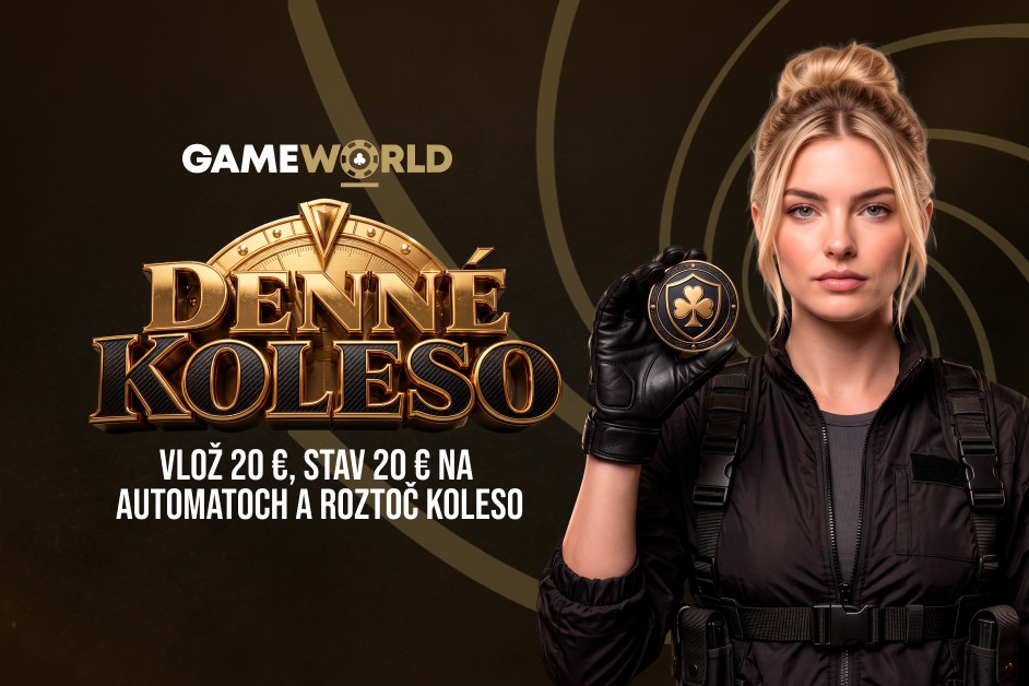 Denné koleso v GameWorld – vlož 20 €, stav 20 € a roztoč koleso